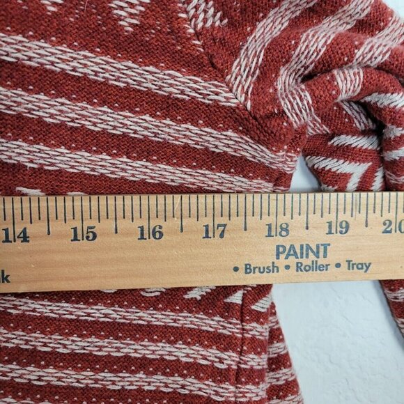 Lucky Brand Sz Med Aztec Tribal Knit Open Front Cardigan Sweater Heavyweight - Picture 8 of 8